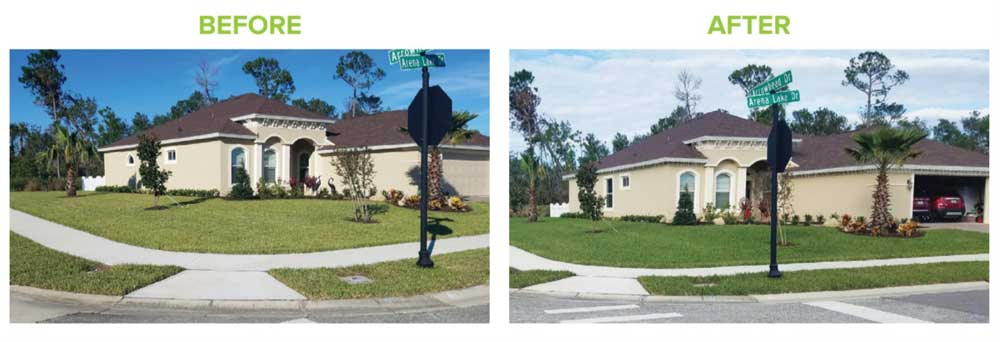 Platinum lawn care before and after - services in Sandford, Leesburg, Oviedo & Orlando Florida